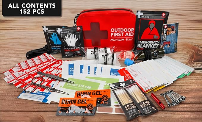 152 PCS Waterproof First Aid Kit, Portable Small Boat Dry Bag Bug Out Bags, Emergency Medical Kit