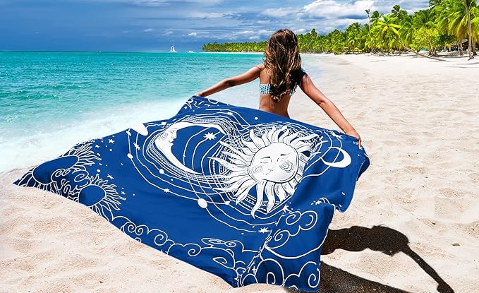 Beach Blanket Waterproof Sandproof Beach Mat 79" X 83"/10'x9'for 2-8 Adults Quick Drying Outdoor