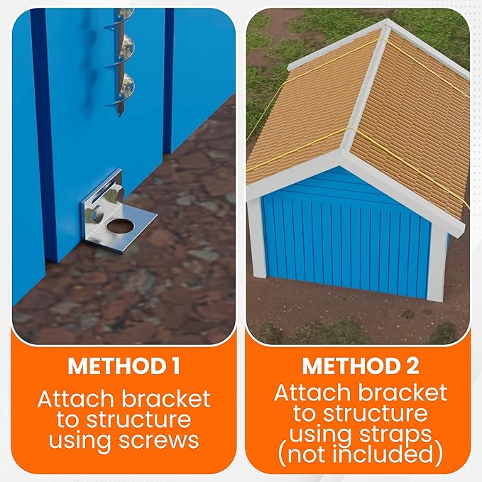 Ground Anchors Screw In - 24" Set of 4,6,8 with Brackets and Drill Bit - Earth Anchors - Mobile