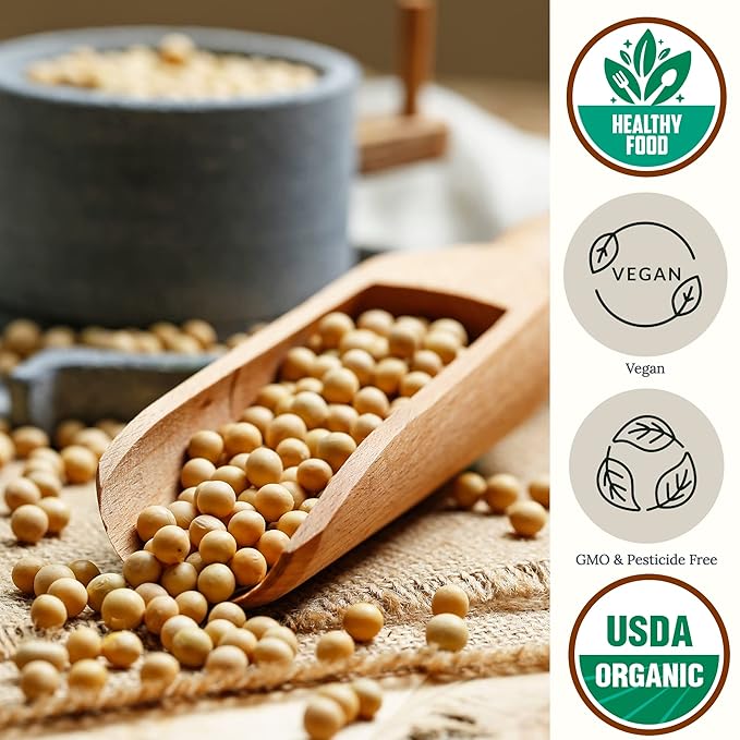 Be Still Farms Organic Soybeans Bulk (4.8 lb) - Soy Beans Dry - aka Soya Nuts Great for Edamame