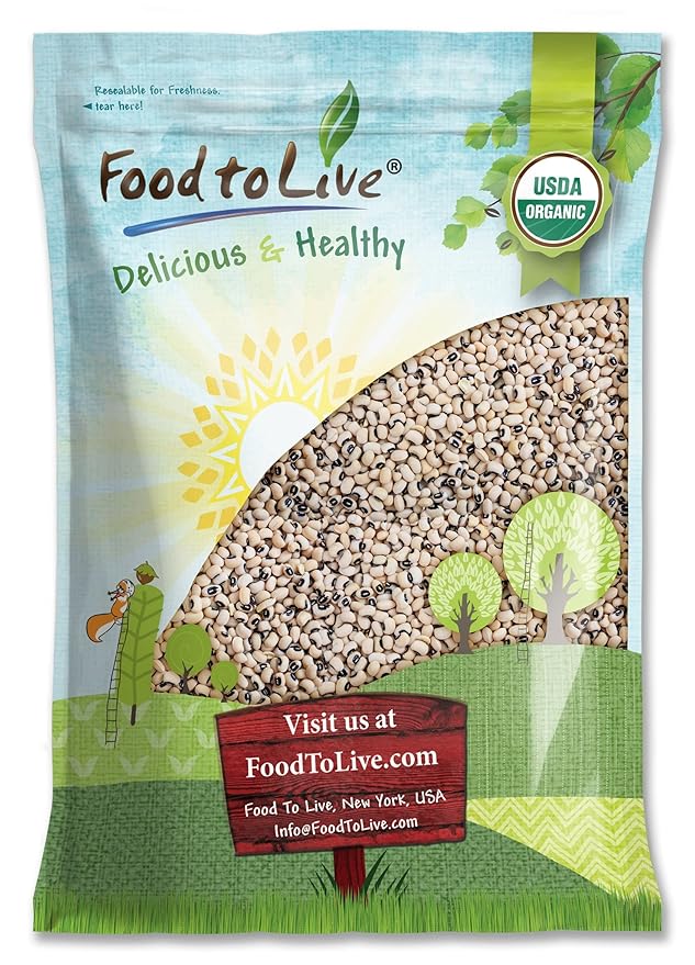 Food to Live Organic Black-Eyed Peas, 10 Pounds ??Raw Dried Cow Peas, Non-GMO, Bulk Beans, Product