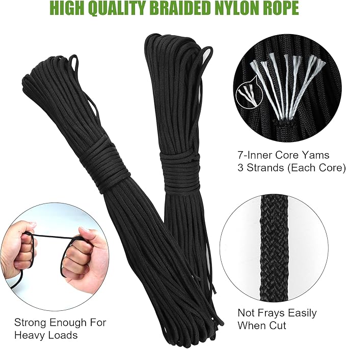 Goldlife Pond Fountain Aerator Fixing Accessories - 2×Metal Ground Stakes with 2×101ft Braided