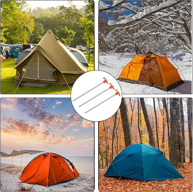Yesland 20 Pack Tent Stake Heavy Duty, 10 Inch Non-Rust Metal Tent Pegs Ground Yard Stake Tent