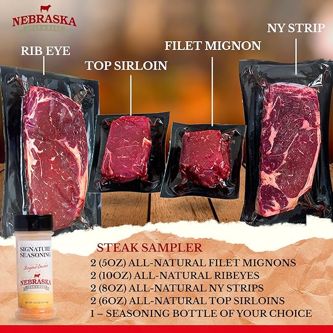 Nebraska Star Beef Premium Angus Steak Sampler Gift Package, Beef