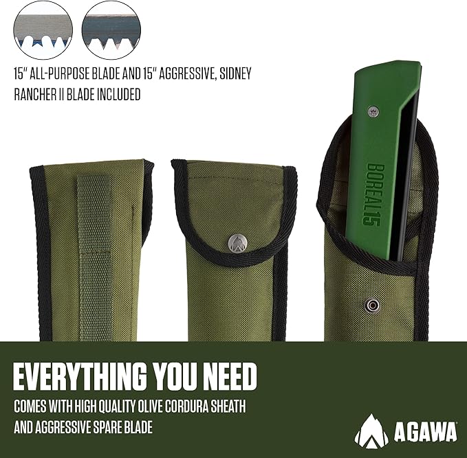 AGAWA - BOREAL15 Tripper Kit - Includes 15" Folding Saw, Nylon Carrying Case, 15" All-Purpose & 15"