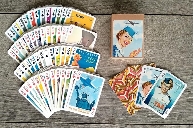 Aviation Vintage Posters Playing Cards (Poker Deck 54 Cards All Different) Vintage Retro Travel