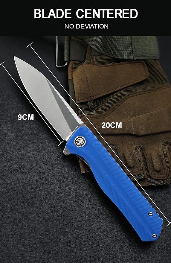 Petrified fish G10 handle D2 steel blade 2CR13 liner ball bearing flipper folding knife camping