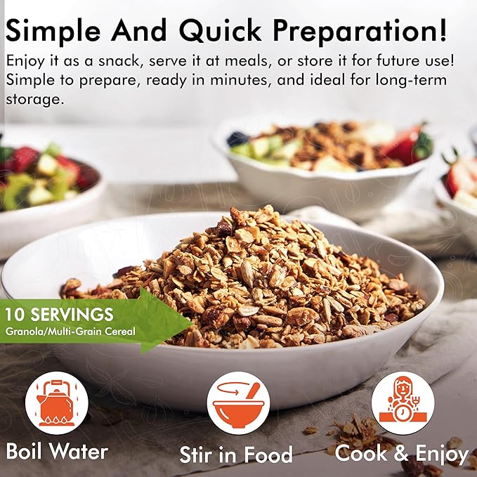 NuManna Grab-n-Go Bucket??80 Servings, 12 lbs Freeze-Dried Premade Meals | 25+ Year Shelf Life |