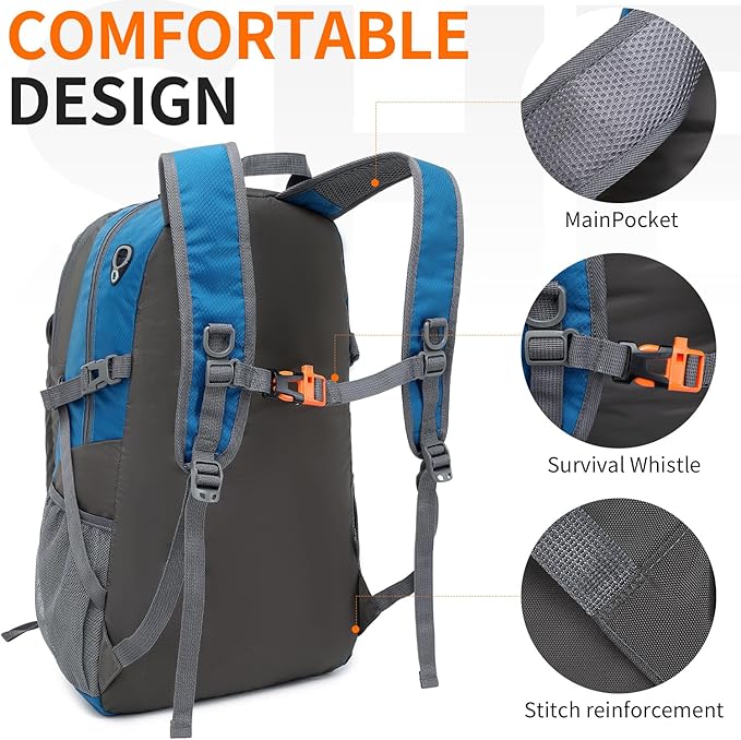 40L Hiking Backpack Lightweight Daypack Waterproof Travel Camping Backpack for Men Women Sport