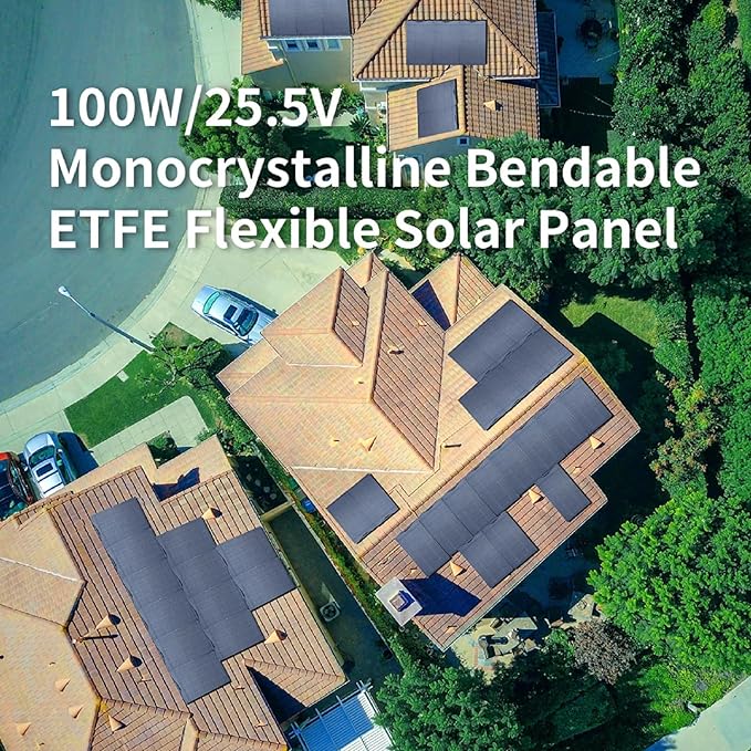 ALLPOWERS 100W Portable Solar Panel, SF100 Flexible Solar Panel, 24V Monocrystalline Solar Kit, 25%