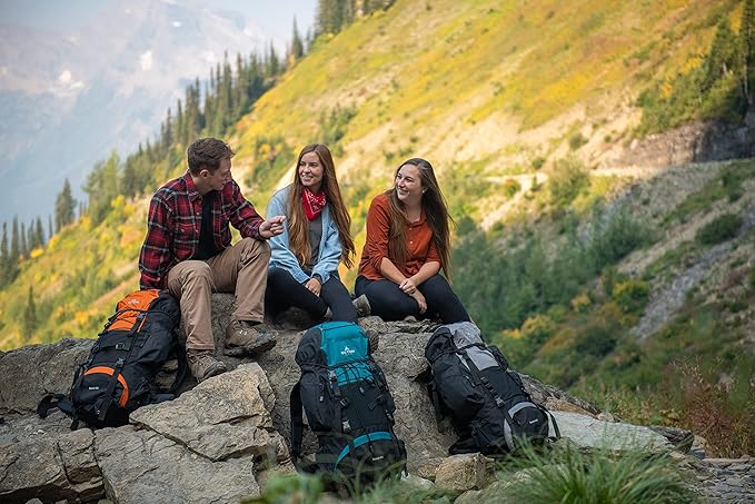 Teton 75L Explorer Internal Frame Backpack for Hiking, Camping, Backpacking, Rain Cover Included