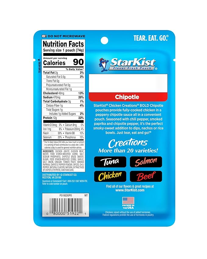 StarKist Chicken Creations Chipotle, 2.6 oz Pouch