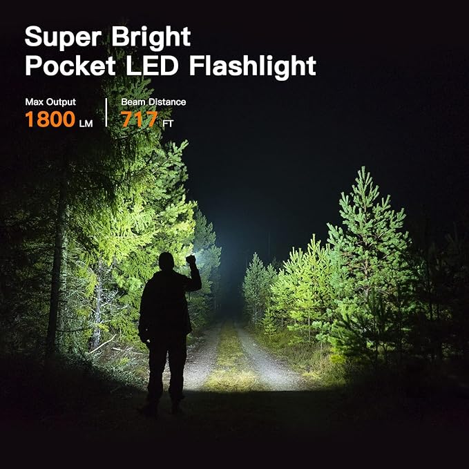 Wurkkos Flashlight WK03-1800 High Lumen Flashlight,SST-40 LED 90CRI 217M 6000K IP68 Waterproof LED