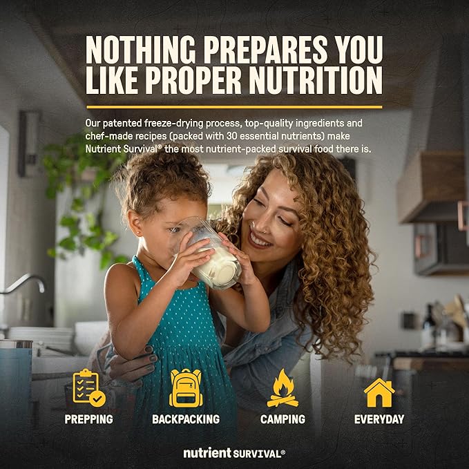 Nutrient Survival Vitamin Powdered Milk, Freeze Dried Prepper Supplies & Emergency Food Supply, 21