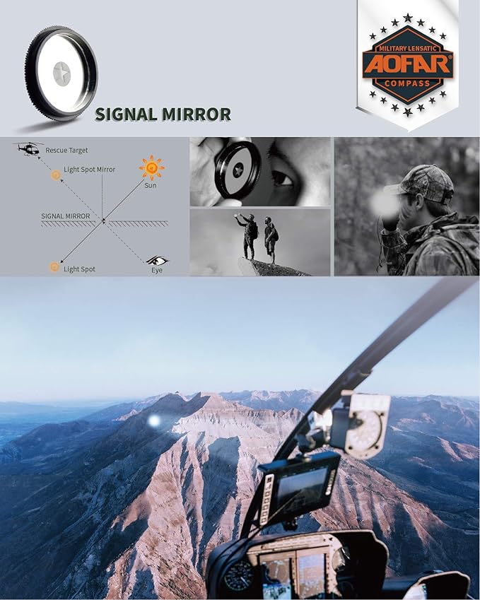 AOFAR Lensatic Sighting Military Compass AF-4090, Aluminum Alloy Material is Lighter, Functional