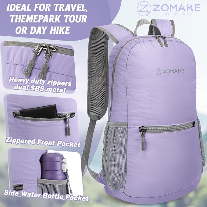 ZOMAKE Ultra Lightweight Hiking Backpack 20L - Packable Small Backpacks Water Resistant Daypack for