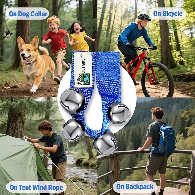 Outdoor Bear Bells for Hiking Safety: Bear Horn to Scare Bears Deterrent Devices for Dogs Biking