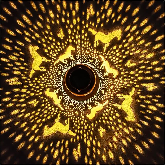 Horse Solar Lanterns Outdoor Waterproof Hanging Solar Lights Horse Gifts for Women Men Metal LED