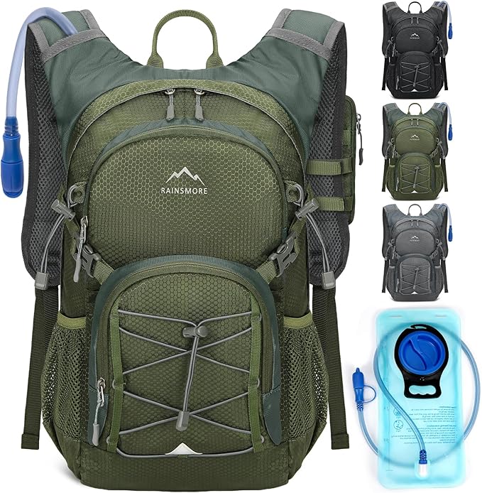 Hydration Backpack with Water Bladder, 18L Lightweight Hiking Backpack for Women&Men Small
