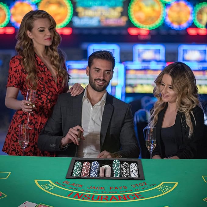 Foldable 7 Players Poker Table for Blackjack, Texas Hold'em Table with Stainless Steel Cup Holder