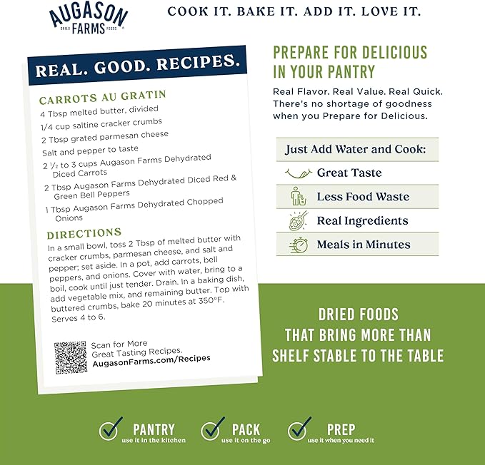 Augason Farms Dehydrated Diced Carrots Can, Emergency Food Supply, Everyday Meals, 216 Servings