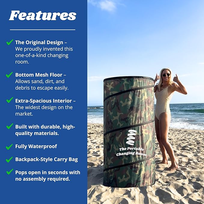 Portable Changing Room, Pop Up Pod - Privacy Tent, Dressing Room Tube or Portable Toilet Stall with