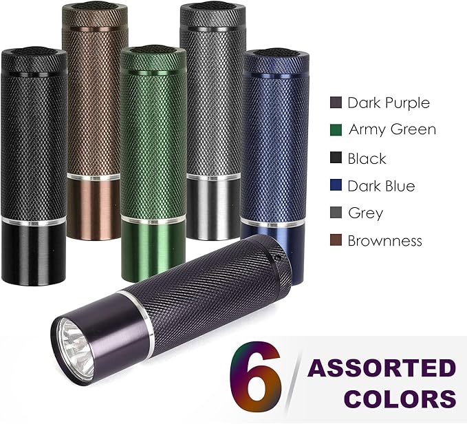 FASTPRO 6-Pack Flashlights Set, Aluminum LED Flashlights with AAA Batteries Included &