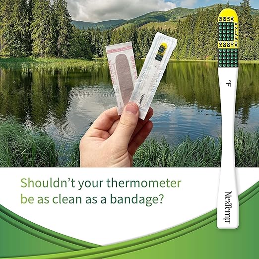 Ultra Single-Use Thermometers - Individually Wrapped Disposable First Aid Supplies, High-Accuracy