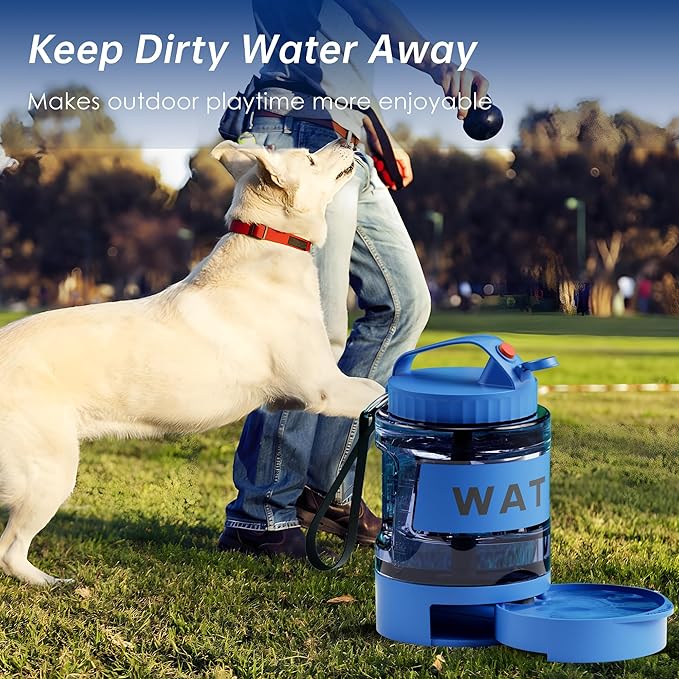 Portable Dog Water Bottle, 77oz Large Travel Water Bowl Dispenser for Dogs Camping Beach Walking