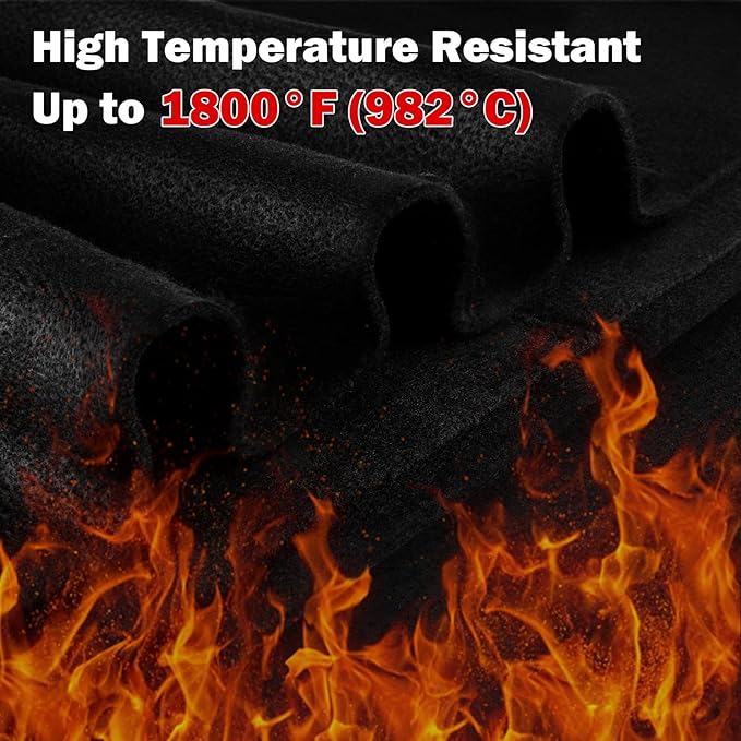 kanhiro Carbon Felt Welding Blanket Fireproof - 20" X 20" Heat Resistant Fabric 1800°F High Temp