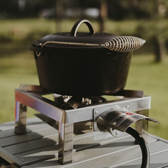 GasOne Stainless Steel Single Propane Burner - Outdoor Cooking with Heat Shield and Guard ??Propane