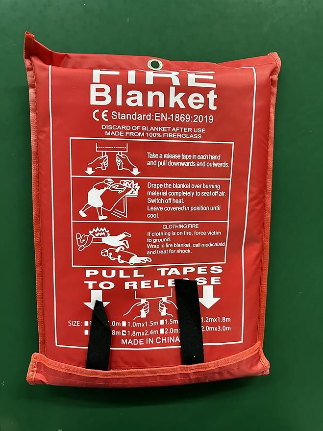 FLASLD Fire Blanket for Home and Kitchen, Fiberglass Fire Blankets Emergency for People, Flame