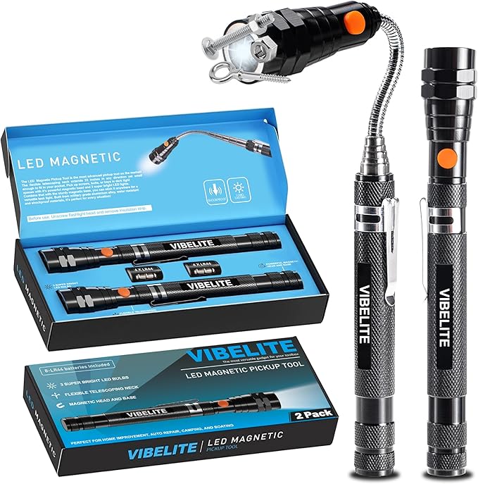 VIBELITE Extendable Magnetic with Telescoping Magnet Pickup Tool-Cool Gadget Gifts for Him