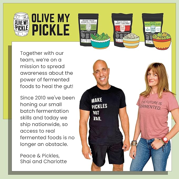Olive My Pickle Organic Kimchi Fermented - 32 oz | 2 Pack of Classic Probiotic Napa Cabbage Kimchi