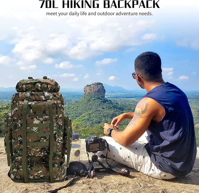 Hiking Backpack for Men 70L/100L Camping Backpack Military Rucksack Molle 3 Days Assault Pack for