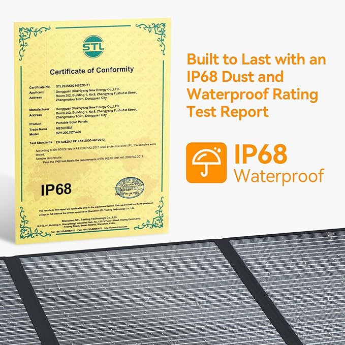 200 Watt Portable Folding Solar Panels IP68 Waterproof ETFE Coating 24V MC4 Output for Power