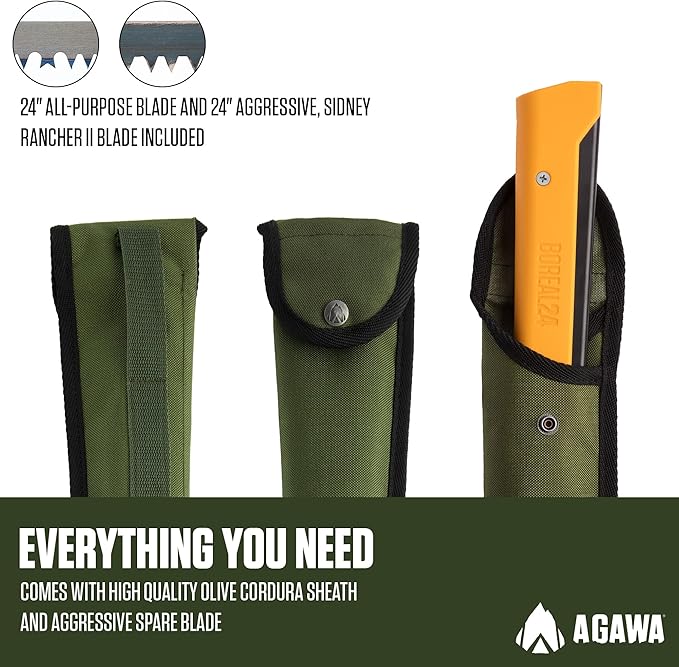 AGAWA - BOREAL24 Tripper Kit - Includes 24" Folding Saw, Nylon Carrying Case, 24" All-Purpose & 24"