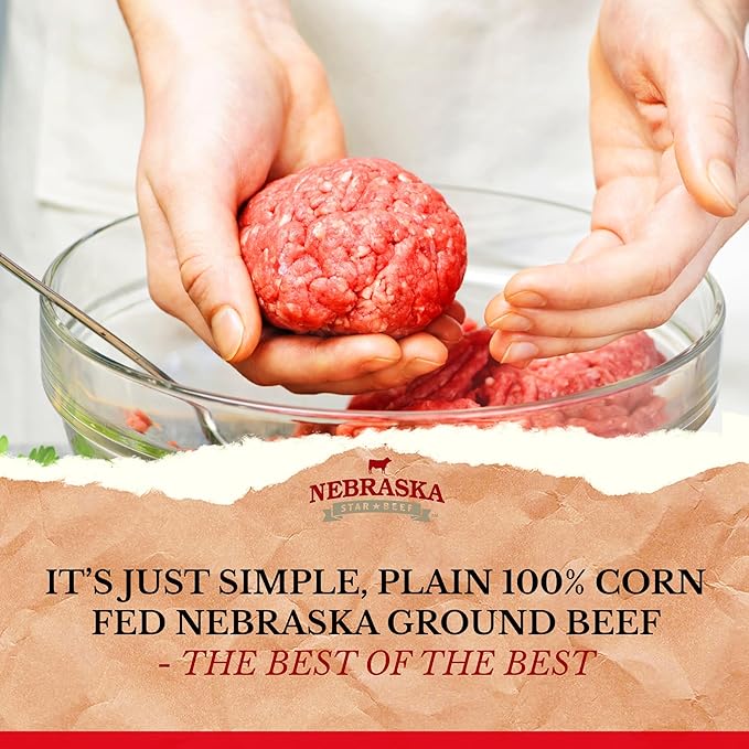 Nebraska Star Beef Angus Ground Beef (10-1lb packages) -Prestige, ground beef, frozen hamburger