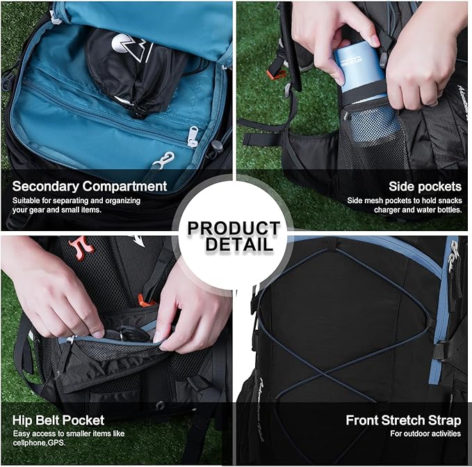 MOUNTAINTOP 25L/40L Hiking Backpack,Lightweight Travel Backpack for Men Women Outdoor Backpacking