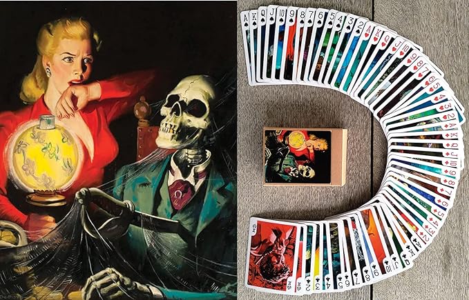 Horror Playing Cards (Poker Deck 54 Cards All Different) Vintage Horror Action Comics Pulp Fiction