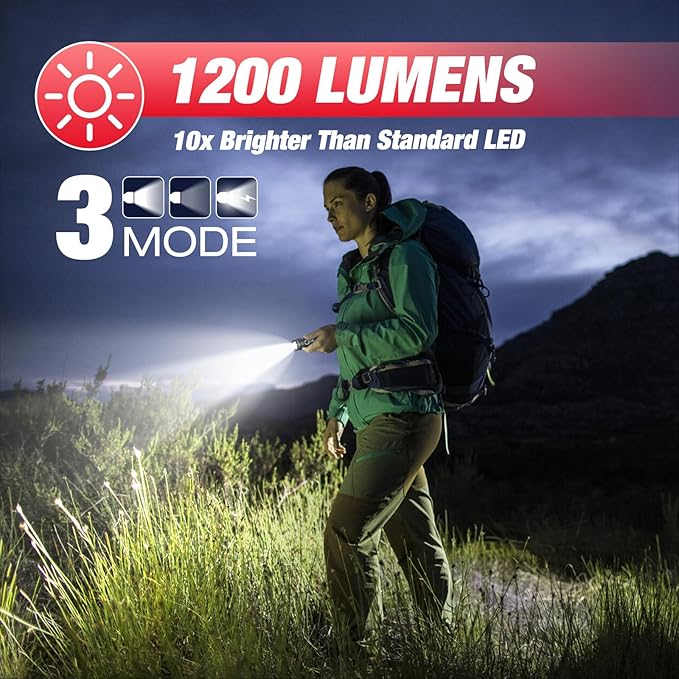 ULTRAFIRE Police Flashlight with Holster, 1200 High Lumen Law Enforcement Flashlight with Holster