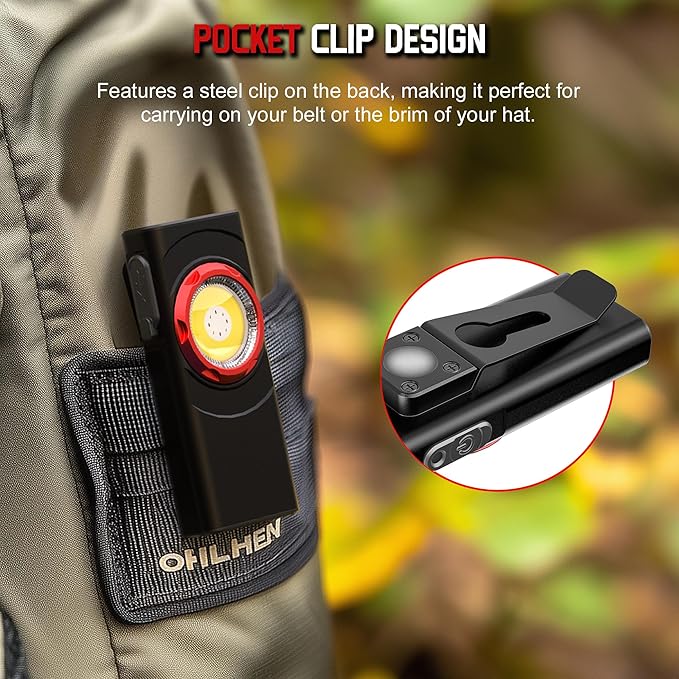 EDC Flashlight Rechargeable, 700 Lumens Mini LED Flashlight with 8 Modes Dual Light Sources