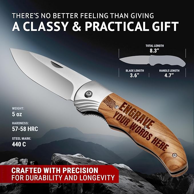 Custom Knife for Men and Women - Personalized Idea Gifts - Engraved Gifts for Dad Husband Boyfriend