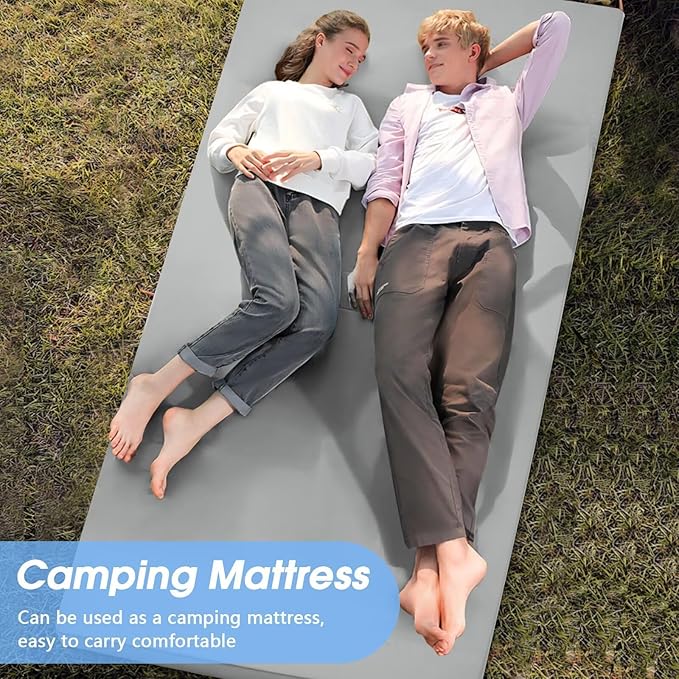 CYMULA Memory Foam Camping Mattress Pad,3inch Sleeping Pad for Camping,Non-Slip Bottom Floor Cot