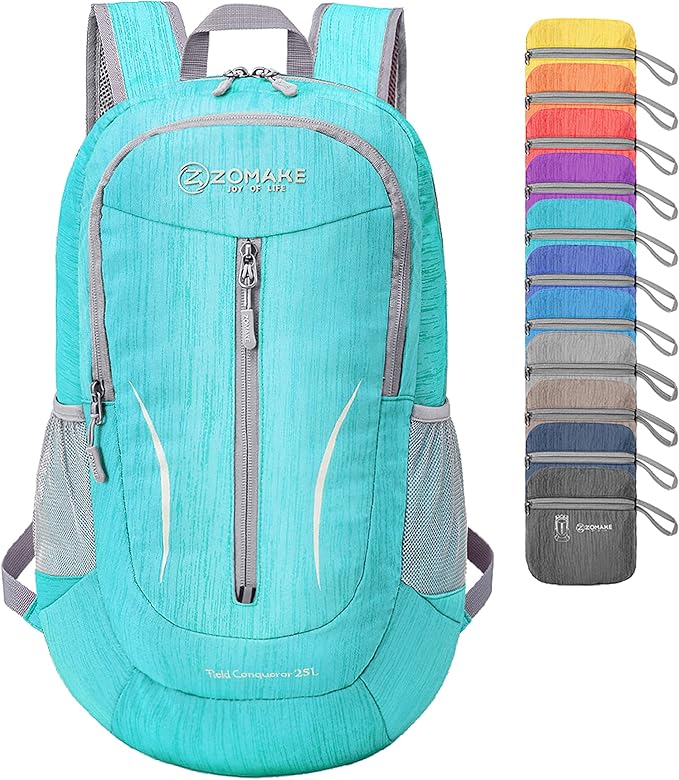 ZOMAKE 25L Ultra Lightweight Packable Backpack, Foldable Hiking Backpacks Water Resistant Small