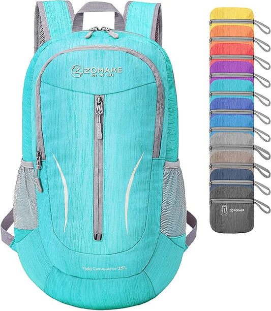 ZOMAKE 25L Ultra Lightweight Packable Backpack, Foldable Hiking Backpacks Water Resistant Small