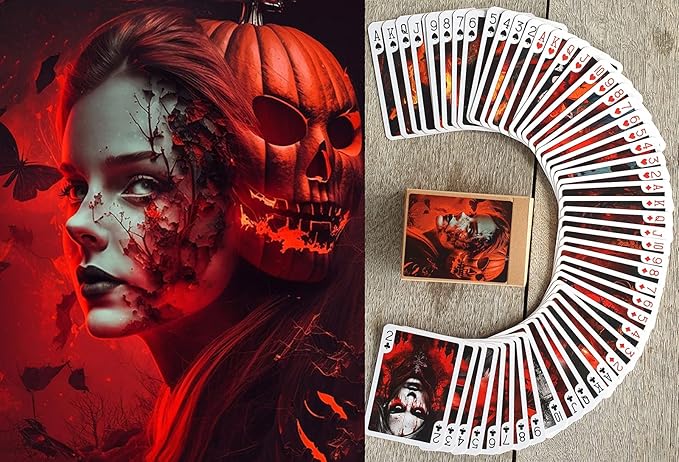 Gothic Halloween Playing Cards (Poker Deck 54 Cards All Different) Gothic Witches at Halloween