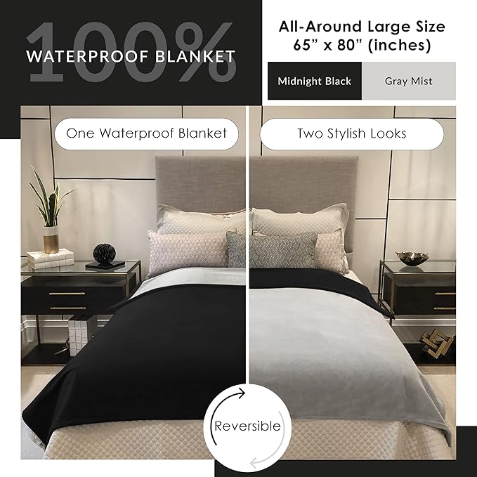 Waterproof Blanket | Machine Washable Dog Bed Cover | Water Proof Blanket to Protect Your Bed Couch