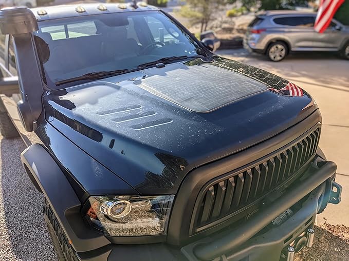Lensun 80W 12V Hood Flexible Solar Panel for Ram 2500/3500 4th Gen (2010-2018) - Off Grid Solar