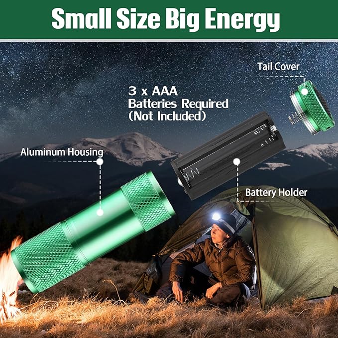 VIHOSE 20 Pcs Mini Flashlights Bulk, Bright Aluminum Handheld Flash Light with Lanyard Small LED